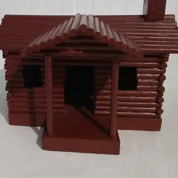 SALE Vintage Hand Made Log Cabin - Picture 8 of 8